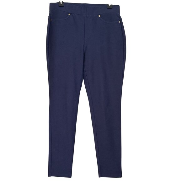 Michael Kors Pants - Michael Kors Womens Navy Pull-On Pants With Gold Accents - Size L